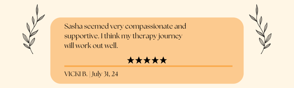 Review from a patient for Bridges Healthcare telehealth therapy.